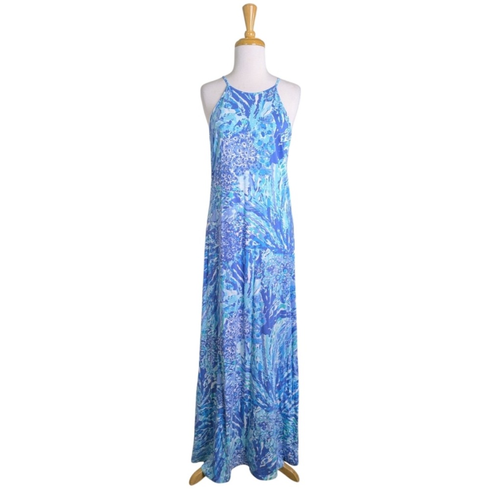 Lilly Pulitzer Margot Maxi Dress-Blue Haven Hey Hey Soleil - Picture 4 of 8